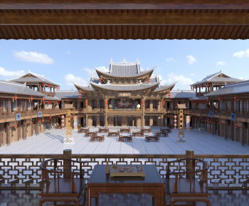 Chinese Style Ancient Architectural Buildings-ID:709532988