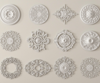 French Style Plaster Carved Top Plate-ID:558895118