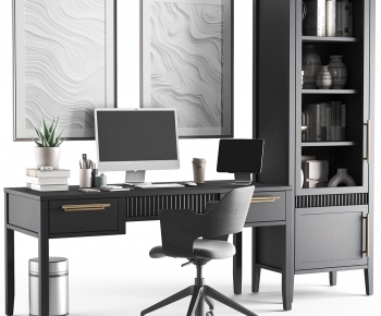 Modern Office Desk And Chair-ID:454624896
