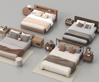 Modern Double Bed-ID:617907053