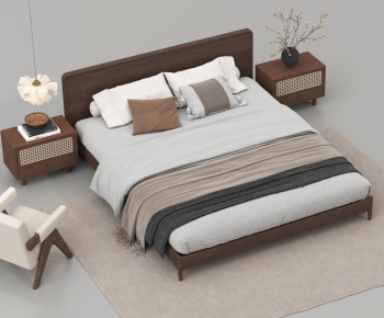 Modern Double Bed-ID:707461129