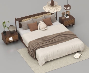 Modern Double Bed-ID:391272076