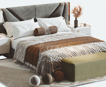 Modern Double Bed-ID:817353018