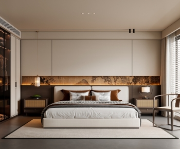 New Chinese Style Bedroom-ID:734009036