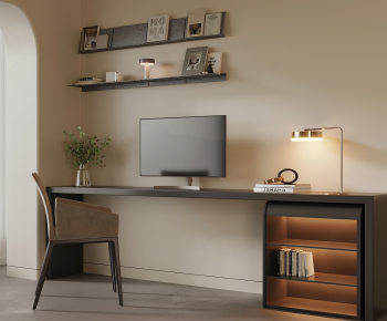 Modern Computer Desk And Chair-ID:615684996