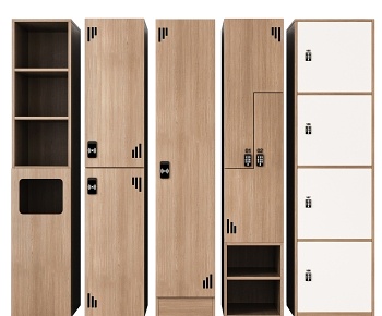 现代更衣室储物柜组合3D模型