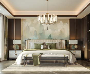 New Chinese Style Bedroom-ID:633902077
