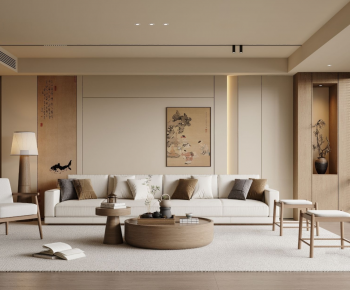 New Chinese Style A Living Room-ID:755603088