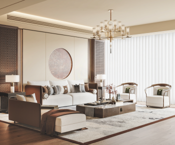 New Chinese Style A Living Room-ID:625828035