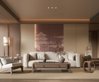 New Chinese Style A Living Room-ID:651348115
