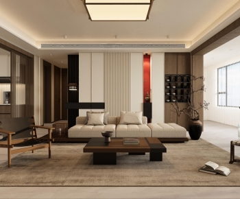 Wabi-sabi Style A Living Room-ID:685935974