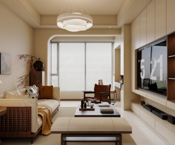 New Chinese Style A Living Room-ID:309637077