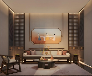 New Chinese Style Office Living Room-ID:401772985