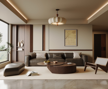 New Chinese Style A Living Room-ID:387622121
