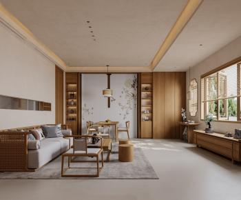 New Chinese Style A Living Room-ID:987474929