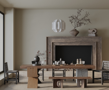 Wabi-sabi Style Dining Room-ID:983577975