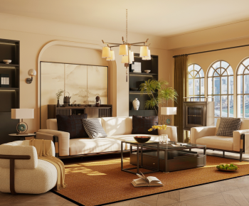 New Chinese Style A Living Room-ID:107877974