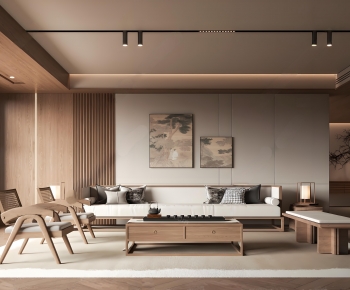 New Chinese Style A Living Room-ID:784497029
