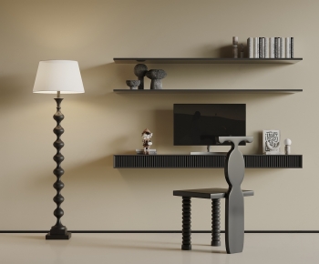 Modern Computer Desk And Chair-ID:643373971