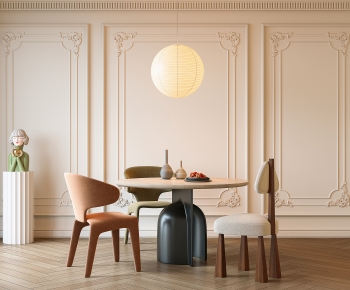 French Style Dining Table And Chairs-ID:387891056