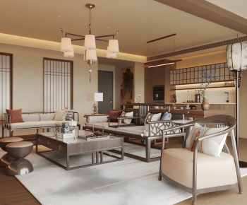 New Chinese Style A Living Room-ID:880994088