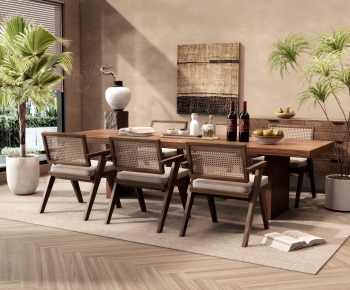 Wabi-sabi Style Dining Table And Chairs-ID:866796978