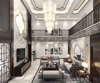 New Chinese Style A Living Room-ID:718760011