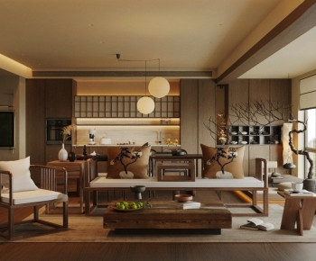 New Chinese Style A Living Room-ID:995865113