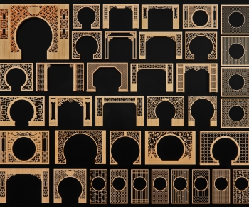 Chinese Style Wooden Screen Partition-ID:495619061