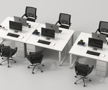 Modern Office Desk And Chair-ID:669115075