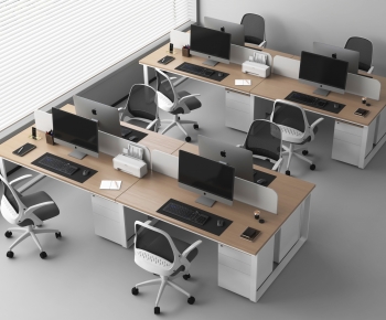Modern Office Desk And Chair-ID:357492922