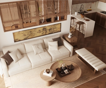 New Chinese Style Sofa Combination-ID:791935923