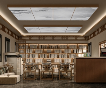 New Chinese Style Bookstore Book Bar-ID:481802942