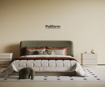 Modern Double Bed-ID:355146888