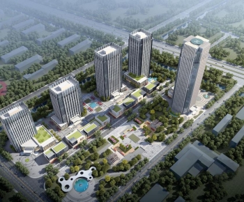 Modern Architectural Bird's-eye View Planning-ID:502878908