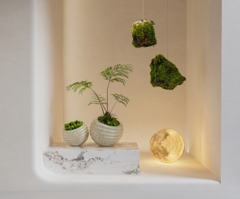 Modern Potted Green Plant-ID:736908919