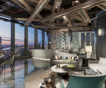 New Chinese Style Office Living Room-ID:802234897