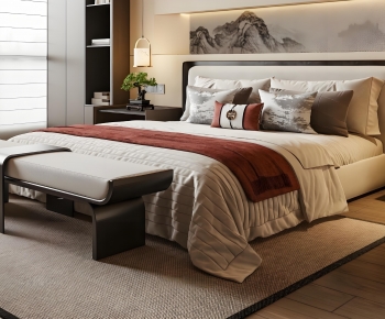 New Chinese Style Double Bed-ID:985676053