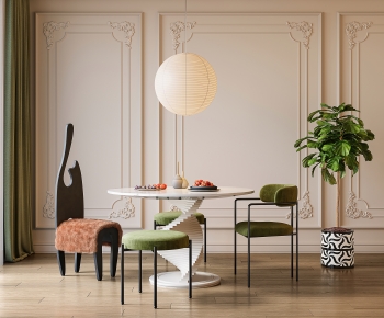 French Style Dining Table And Chairs-ID:302324065