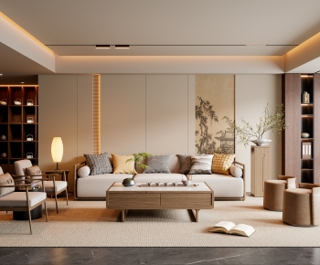 New Chinese Style A Living Room-ID:790704016