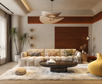 Wabi-sabi Style A Living Room-ID:941775088