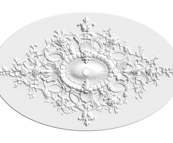 French Style Plaster Carved Top Plate-ID:119446048