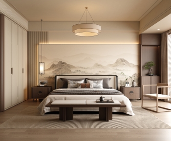 New Chinese Style Bedroom-ID:457994948
