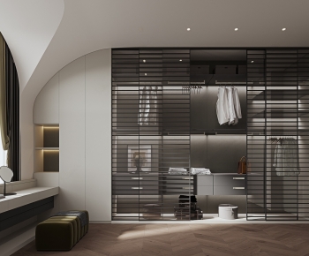 Modern Clothes Storage Area-ID:332593922