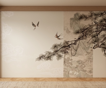 New Chinese Style TV Wall-ID:632065067