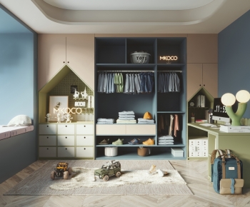 Modern Clothes Storage Area-ID:663299696