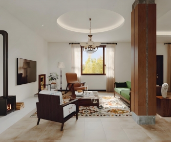 Retro Style A Living Room-ID:463211069