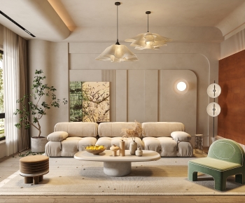 Wabi-sabi Style A Living Room-ID:706407075