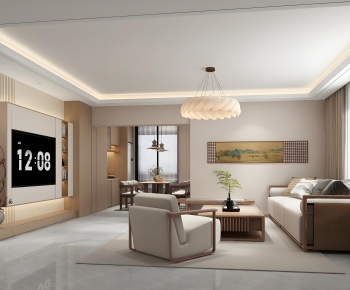 New Chinese Style A Living Room-ID:936304093