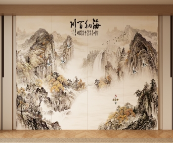 New Chinese Style TV Wall-ID:154895073